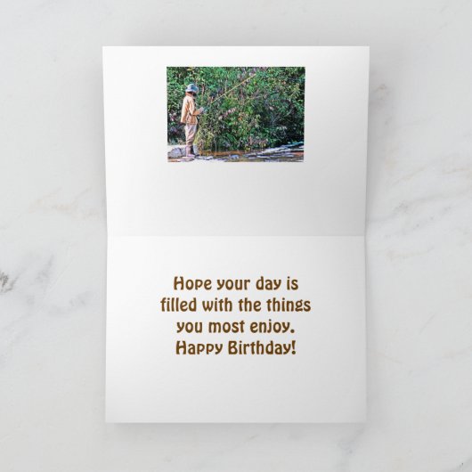 CARTE PÊCHE/ANNIVERSAIRE/PÊCHEUR SUR LA RIVIÈRE BA (Intérieur)