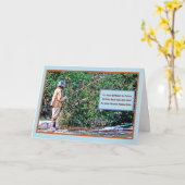 CARTE PÊCHE/ANNIVERSAIRE/PÊCHEUR SUR LA RIVIÈRE BA (Fleur jaune)