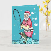 Carte Pêche au Bass Santa Claus Noël (Fleur jaune)