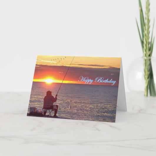 Carte Pêche au coucher du soleil (Devant)