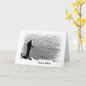 Carte Pêche au lac Birthday (Fleur jaune)