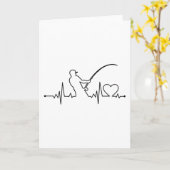 Carte Pêche Battement de coeur Pêcheur Pêche Papa (Fleur jaune)