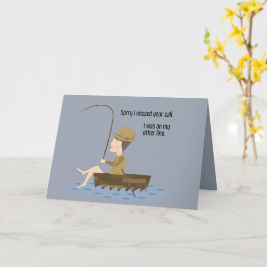 Carte Pêche Blue Funny Désolé Manqué Votre Devis D'Appel (Fleur jaune)