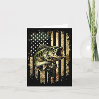 Carte Pêche Camo Drapeau Américain B Poisson Garçon Homm