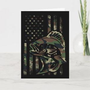 Carte Pêche Camo Hommes Garçons Drapeau Américain Byss P