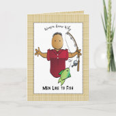 Carte Pêche caricature masculine afro-américaine (Devant)