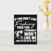 Carte Pêche Chasse De Poisson Dit Sarcastique Funny Fish (Fleur jaune)