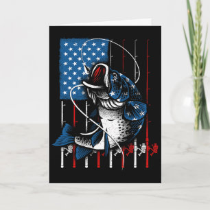 Carte Pêche Cool Pour Hommes Femmes Drapeau Américain Us