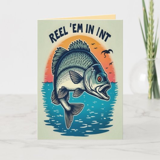 Carte Pêche d'anniversaire (Devant)