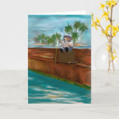 Carte Pêche de l'ours en peluche avec casquette du capot (Fleur jaune)