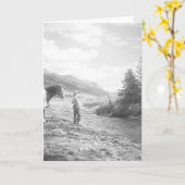 Carte Pêche de mouche de garçon (Fleur jaune)