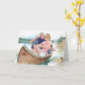 Carte Pêche d'homme avec son amie (Fleur jaune)