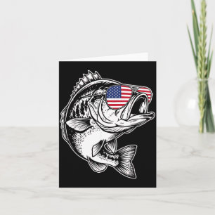 Carte Pêche drôle Drapeau Américain Pêcheur B Pêche