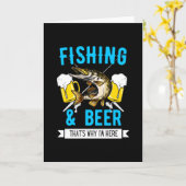 Carte Pêche et bière amusant Pêcheur Pêcheur Conception  (Fleur jaune)