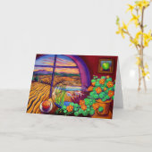 Carte Pêche et pomme (Fleur jaune)