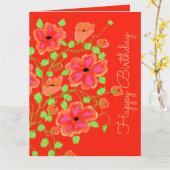 Carte Pêche et rose (Fleur jaune)
