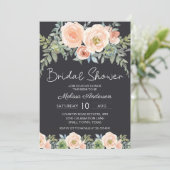 Carte Pêche Green Navy Pastel Floral Fête des mariées (Debout devant)