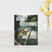 Carte Pêche Man Cave Lake House Bass Fish (Fleur jaune)