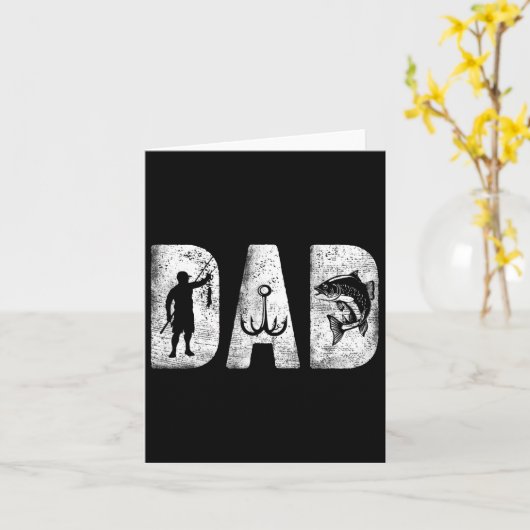 Carte Pêche Papa Clic Gras Police Fête des pères Poisson (Fleur jaune)