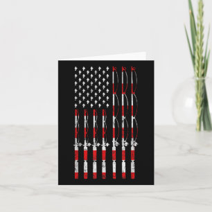 Carte Pêche Poteau Américain Drapeau américain Patriotiq