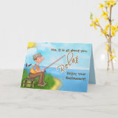 Carte Pêche terminée - avec verse - Retraite (Fleur jaune)