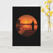 Carte Pêche Vintage Pêcheur Vintage (Fleur jaune)