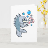 Carte Pêcher au hameçon & Ver (Fleur jaune)