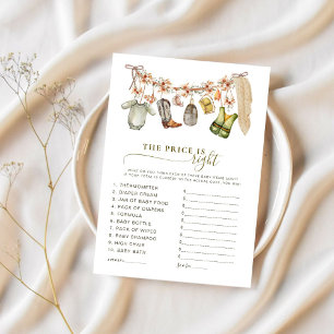 Carte Pêcher Le Prix Est Droit Reel Baby shower Jeu