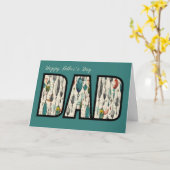 Carte Pêcher papa Fête des pères avec leurres dans DAD (Fleur jaune)