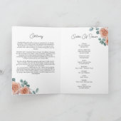 Carte Pêcher Rose Floral Funérailles Ordre du service Ph (Intérieur)