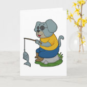 Carte Pêcheur à la ligne de pêche (Fleur jaune)