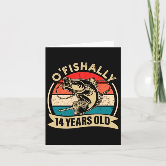 Carte Pêcheur âgé de 14 ans pêche 14e oiseau (Devant)