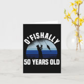 Carte Pêcheur de 50 ans d'âge losange 50e anniversaire f (Fleur jaune)