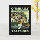 Carte Pêcheur de 7 ans O'fishally 7 Pêche 7ème anniversa (Fleur jaune)