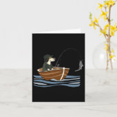 Carte Pêcheur de Chien Chien Chien Chasse Amusante Anima (Fleur jaune)