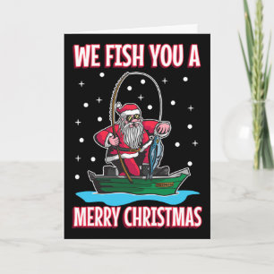 Carte Pêcheur de costume de Noël drôle cool San