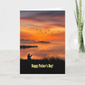 Carte Pêcheur de fête des pères sur la rive du lac (Devant)