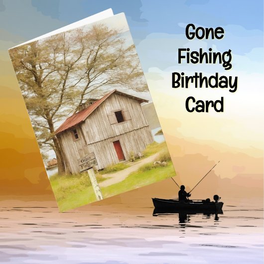 Carte Pêcheur de pêche Cabine de poisson Anniversaire