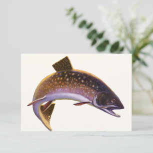 Carte Pêcheur de truite vintage, Pêcheur de pêche sporti