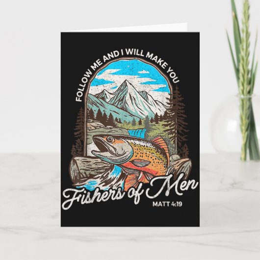 Carte Pêcheur d'hommes Matthieu 419 Papa pêche chrétien  (Devant)