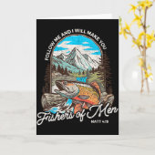 Carte Pêcheur d'hommes Matthieu 419 Papa pêche chrétien  (Fleur jaune)