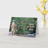 CARTE PÊCHEUR - "HEUREUX ANNIVERSAIRE, PAPA" (PHOTOG) (Fleur jaune)