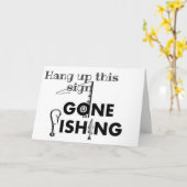 CARTE ***PÊCHEUR*** POISSON TOUTE LA JOURNÉE À L'ANNIVER (Fleur jaune)