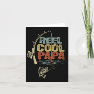 Carte Pêcheur Vintage Bobine Cool Papa