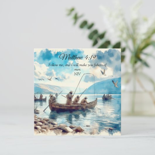Carte Pêcheurs d'hommes Scripture Verse (Debout devant)