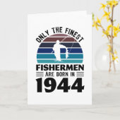 Carte Pêcheurs nés 1944 80e anniversaire Pêche Cadeau (Fleur jaune)