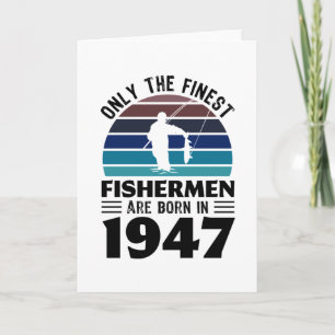 Carte Pêcheurs nés 1947 80e anniversaire Pêche Cadeau