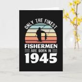 Carte Pêcheurs nés en 1945 80e anniversaire de pêche cad (Fleur jaune)