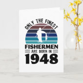 Carte Pêcheurs nés en 1948 Cadeau de 80e anniversaire po (Fleur jaune)