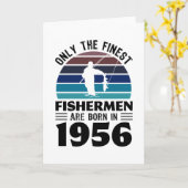 Carte Pêcheurs nés en 1956 70e anniversaire de pêche cad (Fleur jaune)